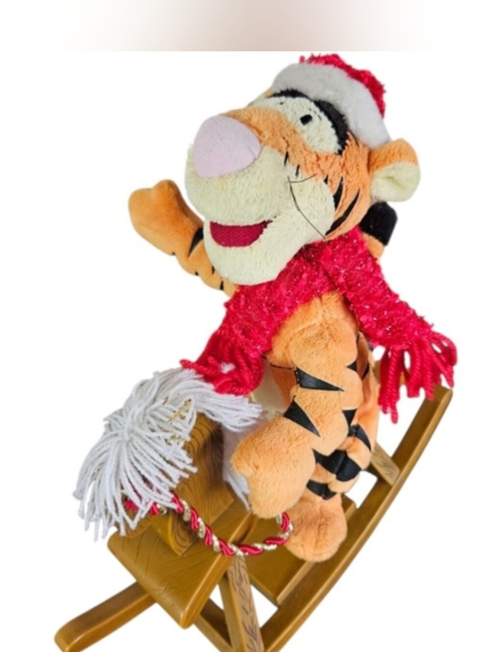Disney Christmas Singing Tigger Horse Plush Animated Musical Toy 12" Winnie Pooh
